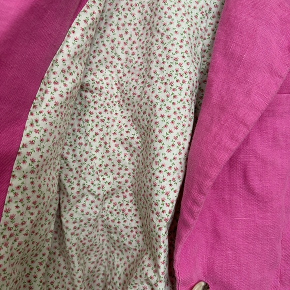 Gibson Women's Linen Blazer XS Pink Stylish Suit Jacket Work Business Cotton - Picture 5 of 8